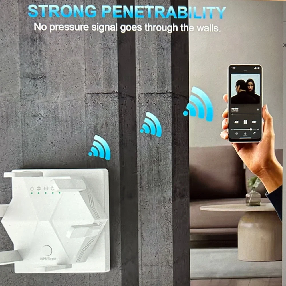 White WiFi Range Extender Wireless Network Booster - Picture 5 of 7